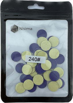 Змінні файли для педикюрного диска 15 мм на м'якій основі 240 грит 50 шт в пакуванні Kp150abK 08900 фото, Nisima
