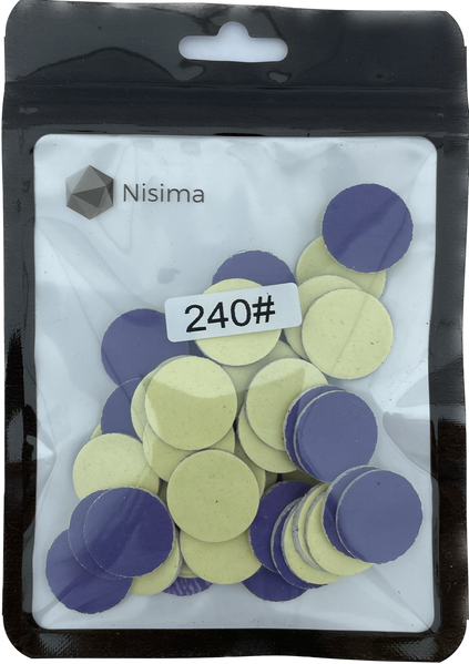 Змінні файли для педикюрного диска 20 мм на м'якій основі 240 грит 50 шт в пакуванні Kp200abK 08899 фото, Nisima